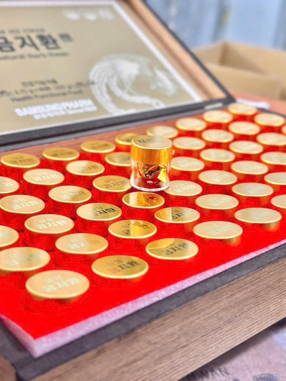 An Cung Ngưu Hoàng Hoàn Hàn Quốc hộp gỗ 60 viên - Ảnh 6