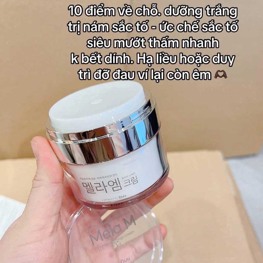 Kem Dưỡng Trắng Mờ Thâm Nám Tàn Nhang Mela M Hàn Quốc Hộp 50gr - Ảnh 2