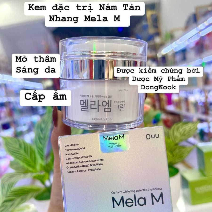 Kem Dưỡng Trắng Mờ Thâm Nám Tàn Nhang Mela M Hàn Quốc Hộp 50gr - Ảnh 4