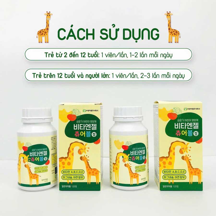 Kẹo Canxi Hươu Cao Cổ Hàn Quốc Tăng Chiều Cao Tối Ưu Cho Bé (Hộp 180 viên) - Ảnh 4