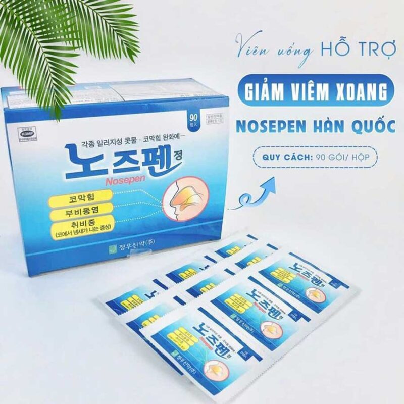 Viên uống Hỗ Trợ Giảm Viêm Xoang Nosepen Hàn Quốc 90 gói