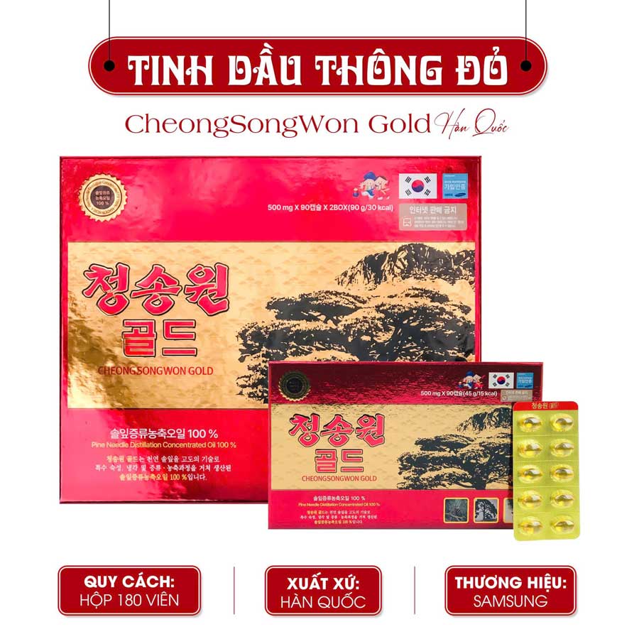 Tinh Dầu Thông Đỏ Cheong song won Gold Hàn Quốc 180 viên