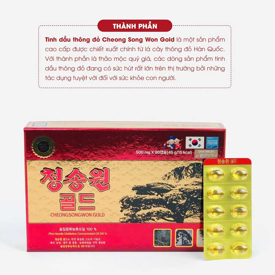 Tinh Dầu Thông Đỏ Cheong song won Gold Hàn Quốc 180 viên - Ảnh 2