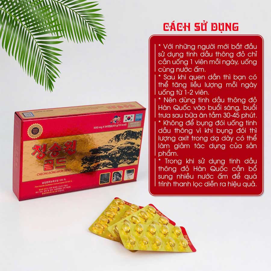 Tinh Dầu Thông Đỏ Cheong song won Gold Hàn Quốc 180 viên - Ảnh 3
