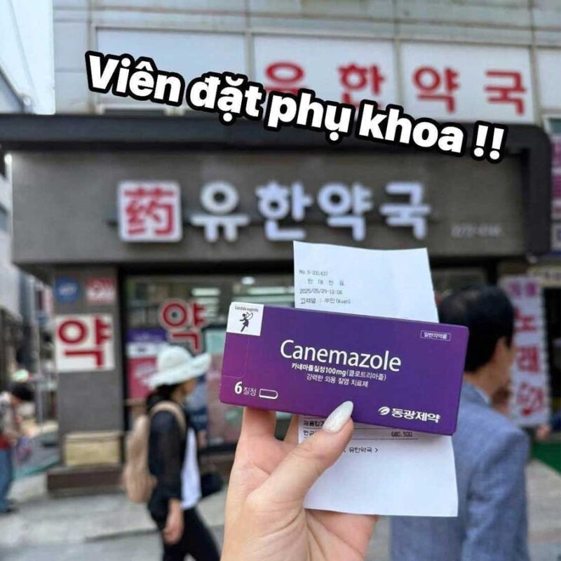 Viên đặt phụ khoa Canemazole Hàn Quốc Hộp 6 viên