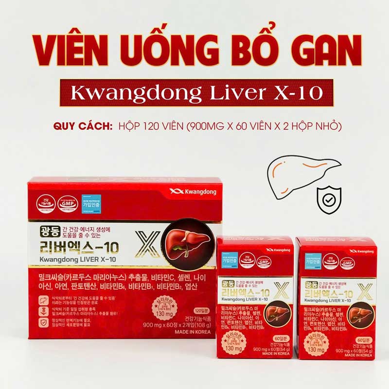 Viên uống bổ gan Kwangdong LiverX – 10 Hàn Quốc 120 viên