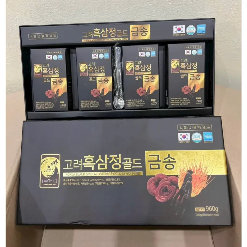 Cao Hắc Sâm Linh Chi Đông Trùng Hạ Thảo Hàn Quốc hộp 4 lọ tại Mai Korea