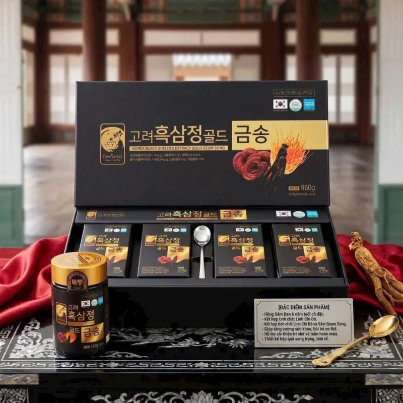 Cao Hắc Sâm Linh Chi Đông Trùng Hạ Thảo Hàn Quốc hộp 4 lọ tại Mai Korea - ảnh 5