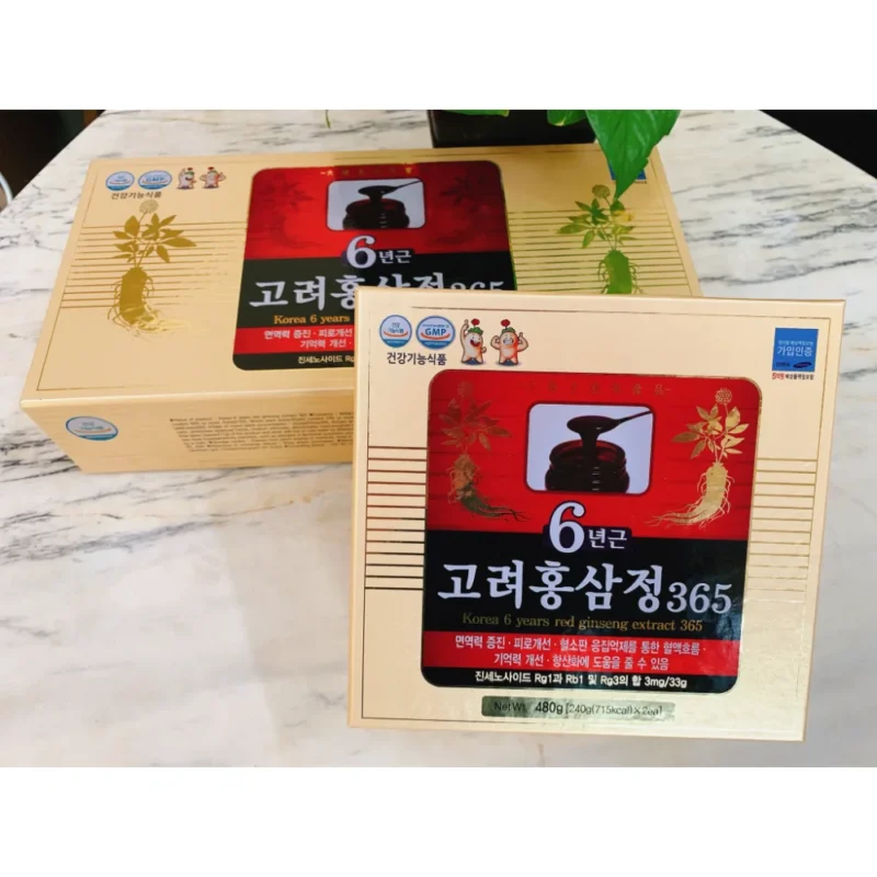 Bao bì cao hồng sâm 365 Hàn Quốc hộp 2 lọ