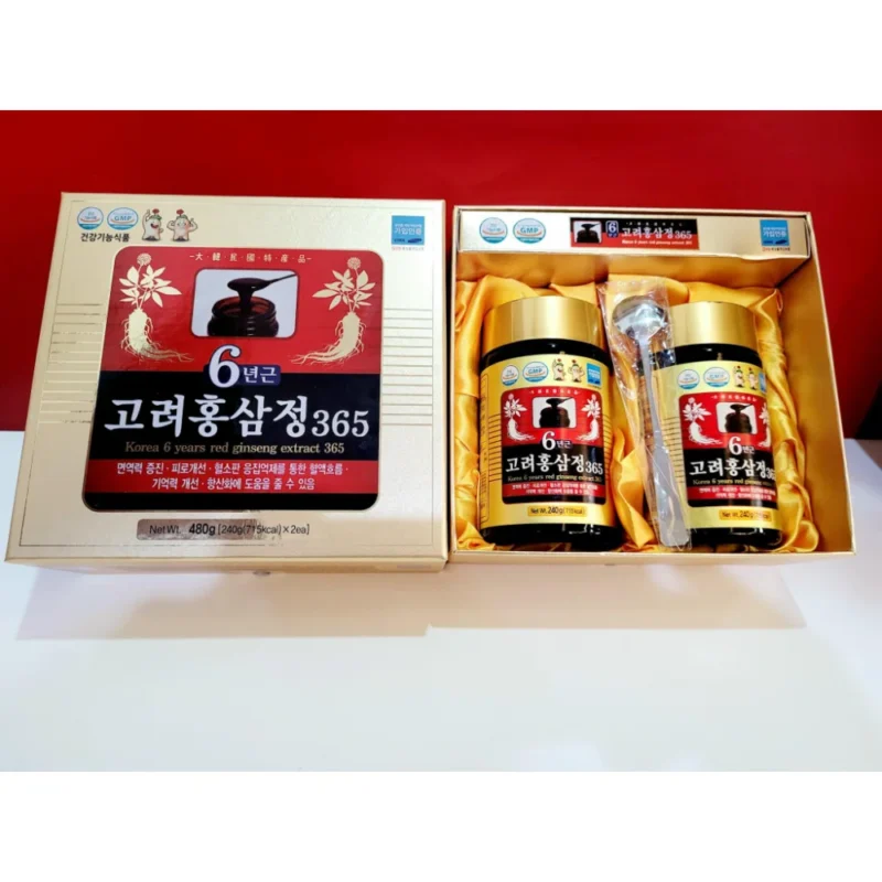 Hình ảnh sản phẩm cao hồng sâm 365 Hàn Quốc hộp mở
