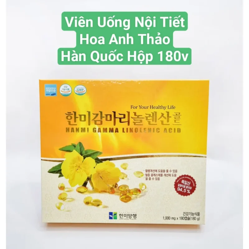 Tinh dầu hoa anh thảo Hanmi Gamma Linolenic Acid 180 viên tại Mai Korea